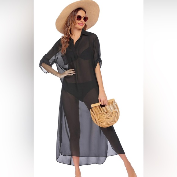 Ekouaer Oversize Swimsuit Cover Ups Women's Bathing Suit Size small - Picture 1 of 4